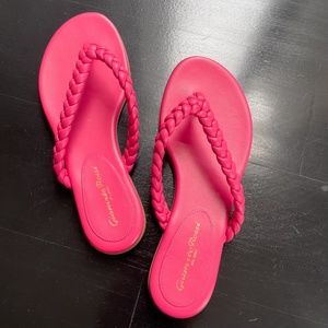 Gianvito Rossi Leather Braided Sandals Pink